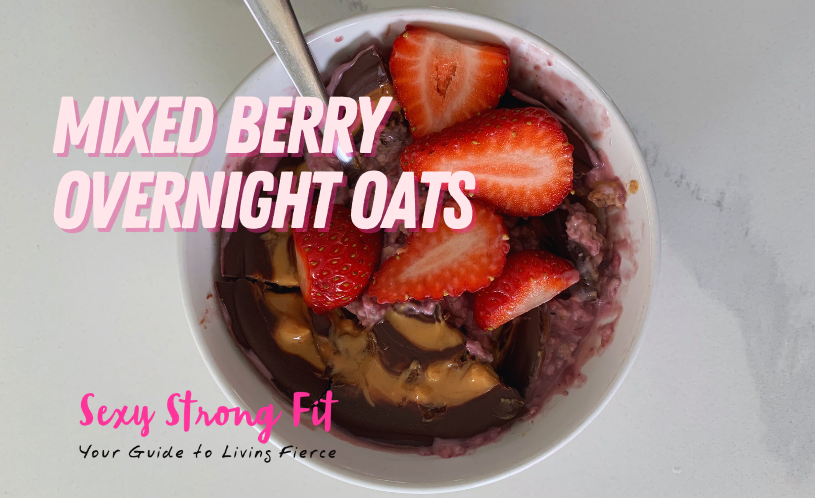 Mixed Berry Overnight Oats with Chocolate Peanut Butter